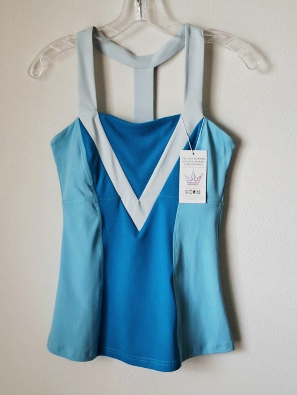 Crowned Athletics Blue Sleeping Beauty Tank Top  Run Disney Cosplay Size Small